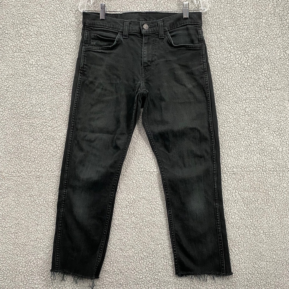 Levi's Jeans Womens 511 Black Cropped Size 30 5 Pocket Button Zip Closure